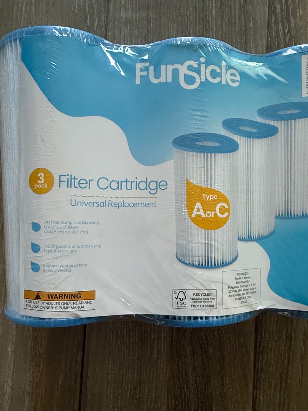 Blue and White Universal Replacement Filter Cartridge - 3 Pack